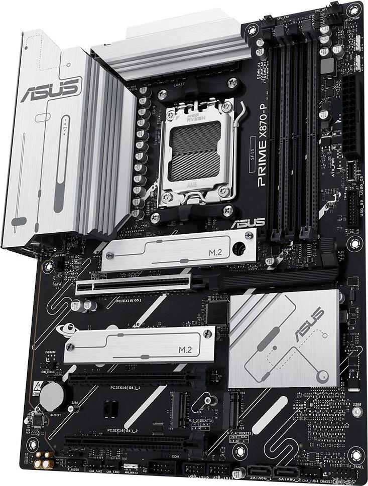 ASUS PRIME X870-P - Motherboard - ATX - Socket AM5 - AMD X870 Chipsatz - USB4, USB 3,2 Gen 2, USB-C 3,2 Gen2, USB 3,2 Gen 1 - 2,5 Gigabit LAN - Onboard-Grafik (CPU erforderlich) - HD Audio (8-Kanal) (90MB1IT0-M0EAY0)