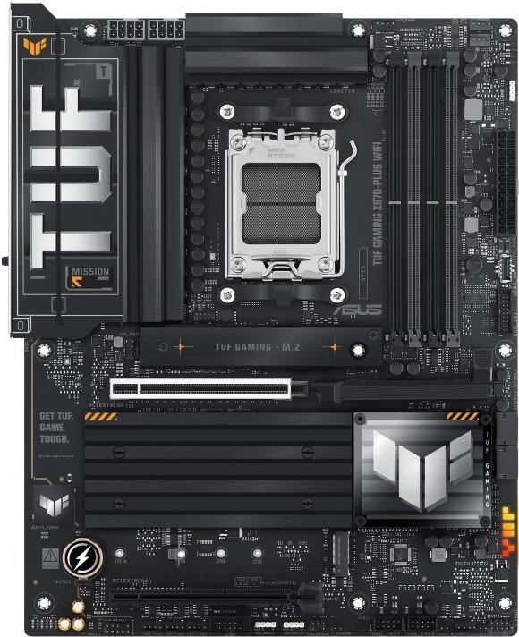 ASUS TUF GAMING X870-PLUS WIFI - Motherboard - ATX - Socket AM5 - AMD X870 Chipsatz - USB4, USB-C 3,2 Gen 2x2, USB 3,2 Gen 2, USB 3,2 Gen 1 - Wi-Fi 7, 2,5 Gigabit LAN, Bluetooth - Onboard-Grafik (CPU erforderlich) - HD Audio (8-Kanal) (90MB1IU0-M0EAY0)