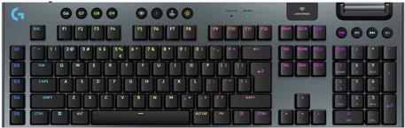 Logitech G G915 X - Tastatur - LIGHTSPEED - Hintergrundbeleuchtung - kabellos - 2,4 GHz, Bluetooth, USB - QWERTY - US International - Tastenschalter: GL Clicky - Schwarz (920-012709)