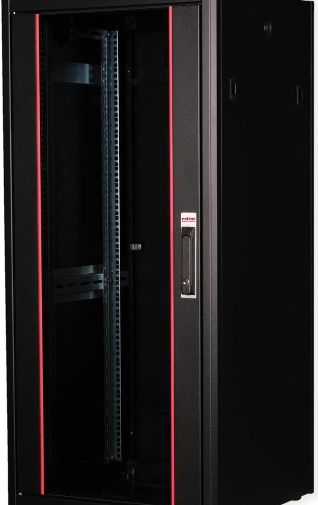 Roline Pro - Schrank Netzwerkschrank - mit Glastür, 600 x 600 mm (B x T) - RAL 9005, Jet Black - 26U - 48.3 cm (19") (26.21.0221)