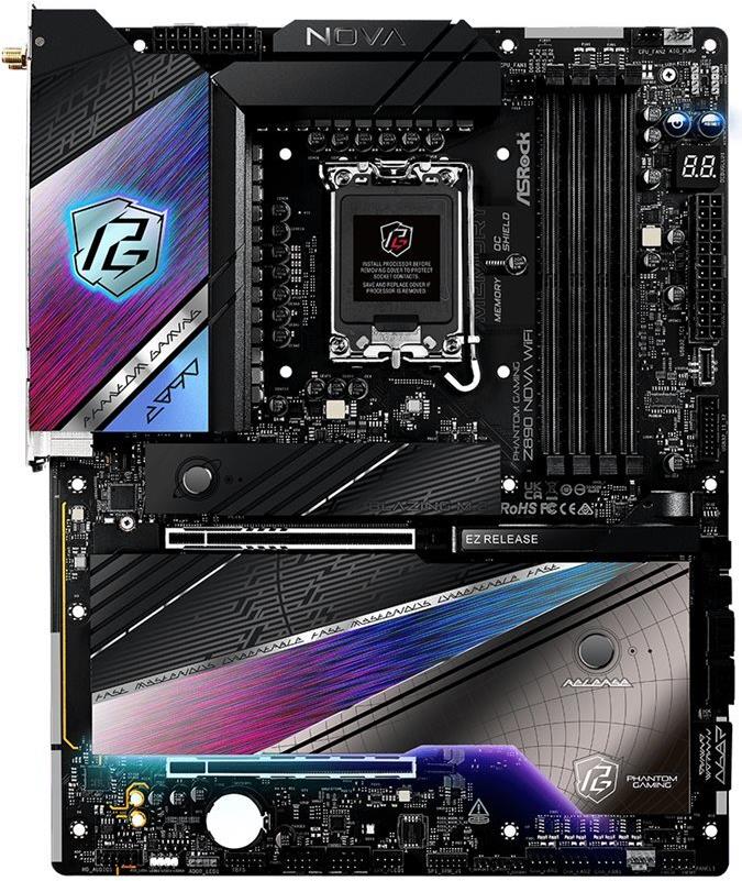 ASRock Phantom Gaming Z890 NOVA WIFI - Motherboard - ATX - LGA1851-Sockel - Z890 Chipsatz - USB4, USB-C 3,2 Gen 2x2, USB 3,2 Gen 2, USB 3,2 Gen 1 - 5 Gigabit Ethernet, Wi-Fi 7, Bluetooth - Onboard-Grafik (CPU erforderlich) - HD Audio (8-Kanal) (90-MXBPS0-A0UAYZ)