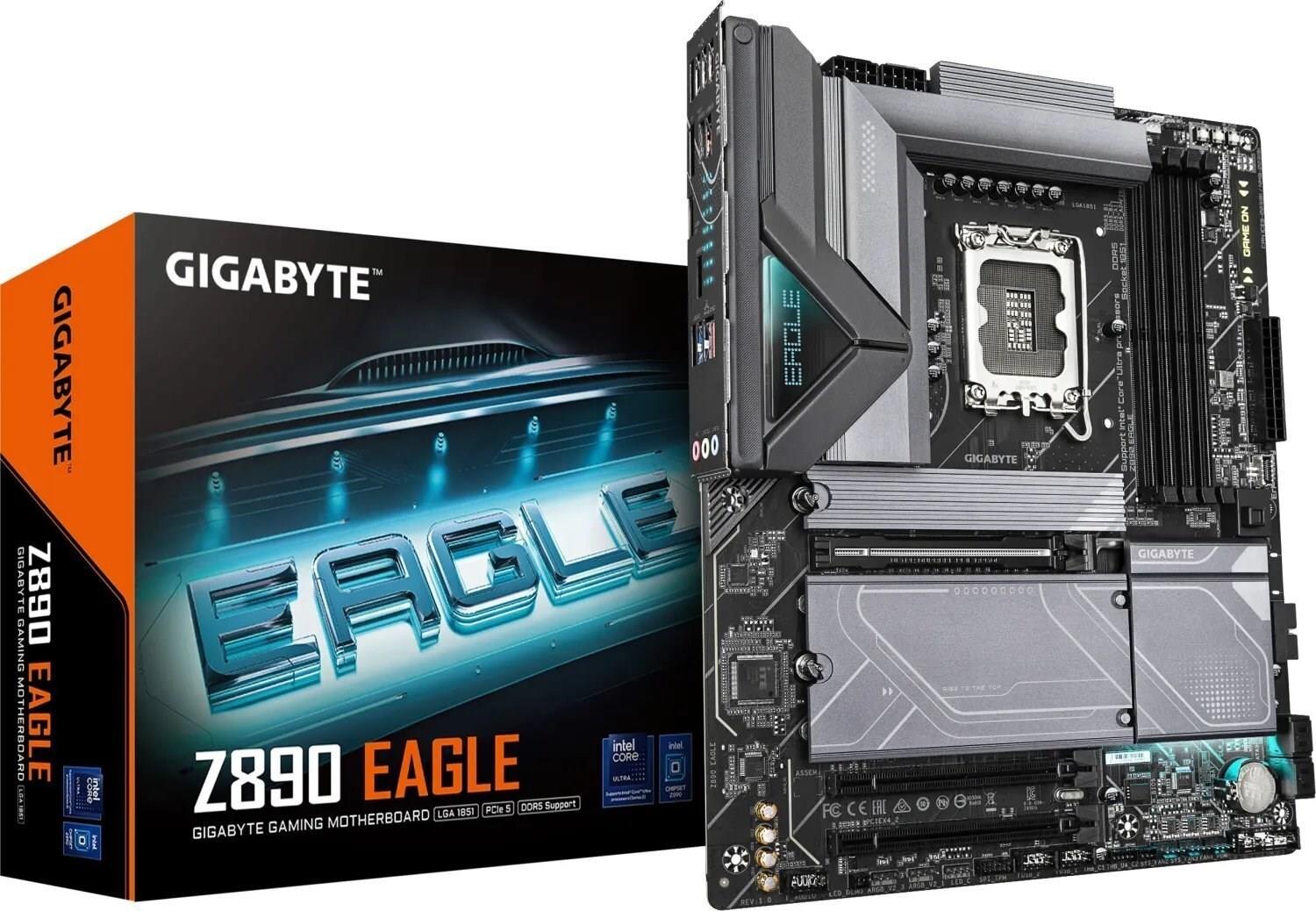 Gigabyte Z890 EAGLE - Motherboard - ATX - LGA1851-Sockel - Z890 Chipsatz - USB4, USB 3,2 Gen 2, USB 3,2 Gen 1, USB-C 3,2 Gen2 - 2,5 Gigabit LAN - Onboard-Grafik (CPU erforderlich) - HD Audio (8-Kanal) (Z890 EAGLE)