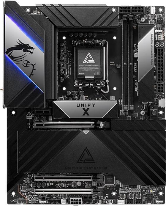 MSI MEG Z890 UNIFY-X - Motherboard - ATX - LGA1851-Sockel - Z890 Chipsatz - USB-C 3,2 Gen 2x2, USB 3,2 Gen 1, USB 3,2 Gen 2, USB-C 3,2 Gen2 - 5 Gigabit Ethernet, Wi-Fi 7, Bluetooth - Onboard-Grafik (CPU erforderlich) - HD Audio (8-Kanal) (7E20-001R)