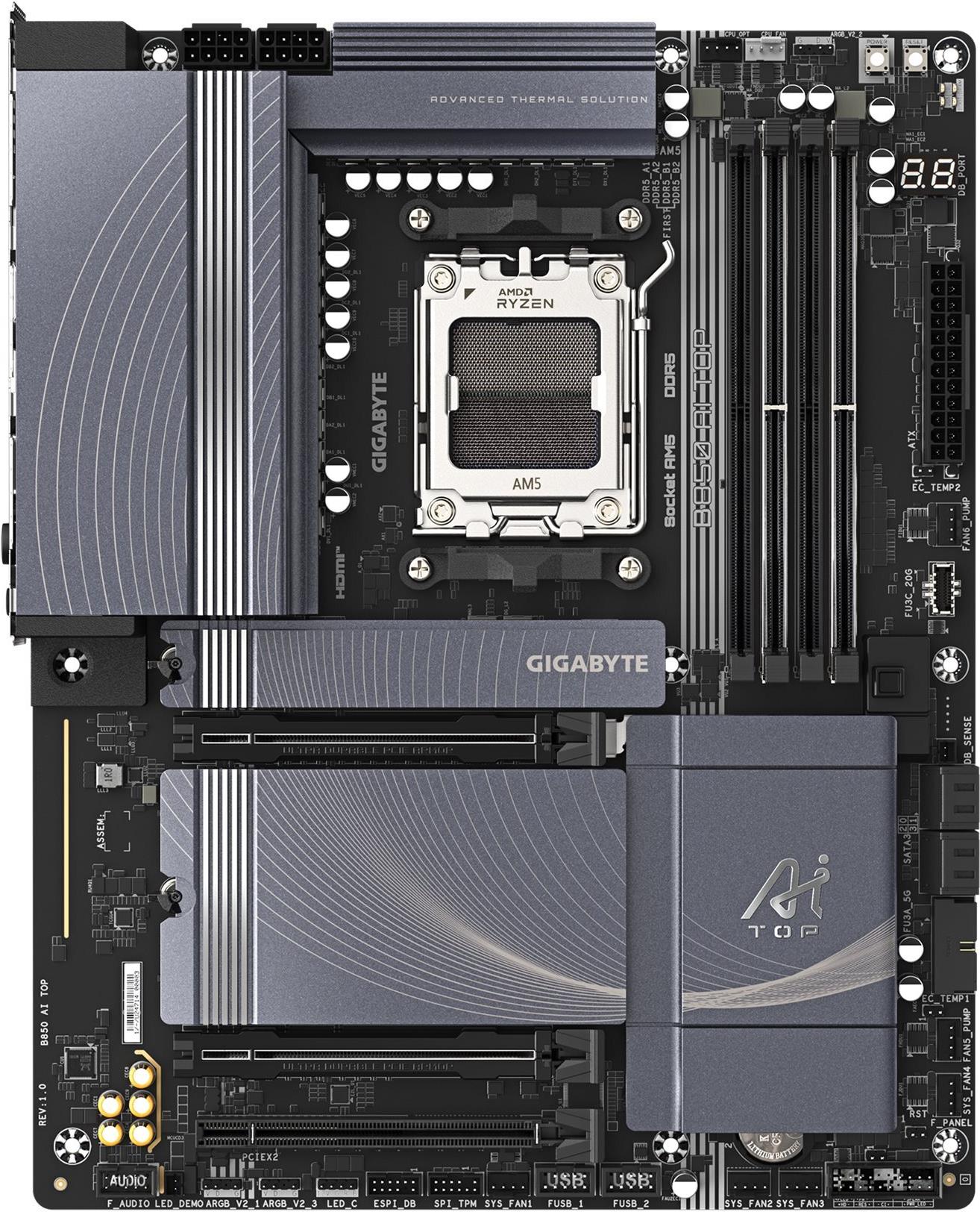 Gigabyte GIGA B850 AI TOP AM5/DDR5/µATX - Mainboard - AMD Sockel AM5 (Ryzen Zen4) (B850 AI TOP)