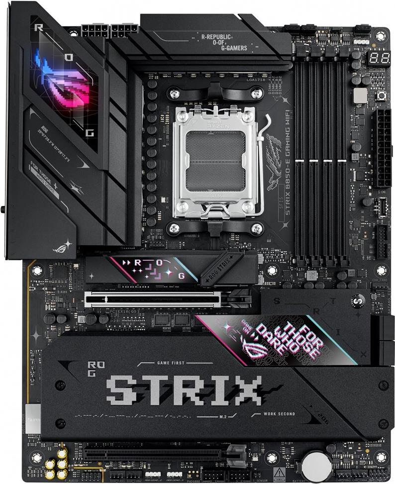 ASUS ROG STRIX B850-E GAMING WIFI - Motherboard - ATX - Socket AM5 - AMD B850 Chipsatz - USB-C 3,2 Gen 2x2, USB-C 3,2 Gen2, USB 3,2 Gen 2, USB 3,2 Gen 1 - 2,5 Gigabit LAN, Wi-Fi 7, Bluetooth - Onboard-Grafik (CPU erforderlich) - HD Audio (8-Kanal) (90MB1J60-M0EAY0)
