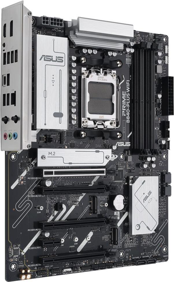ASUS PRIME B840-PLUS WIFI - Motherboard - ATX - Socket AM5 - AMD B840 Chipsatz - USB-C 3,2 Gen 1, USB 3,2 Gen 1 - 2,5 Gigabit LAN, Bluetooth, Wi-Fi 6E - Onboard-Grafik (CPU erforderlich) - HD Audio (8-Kanal) (90MB1IZ0-M0EAY0)
