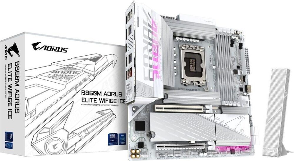 Gigabyte MB GBT Intel 1851 B860M A ELT WF6E ICE - Micro/Mini/Flex-ATX - USB 3.2 (B860M A ELT WF6E ICE)