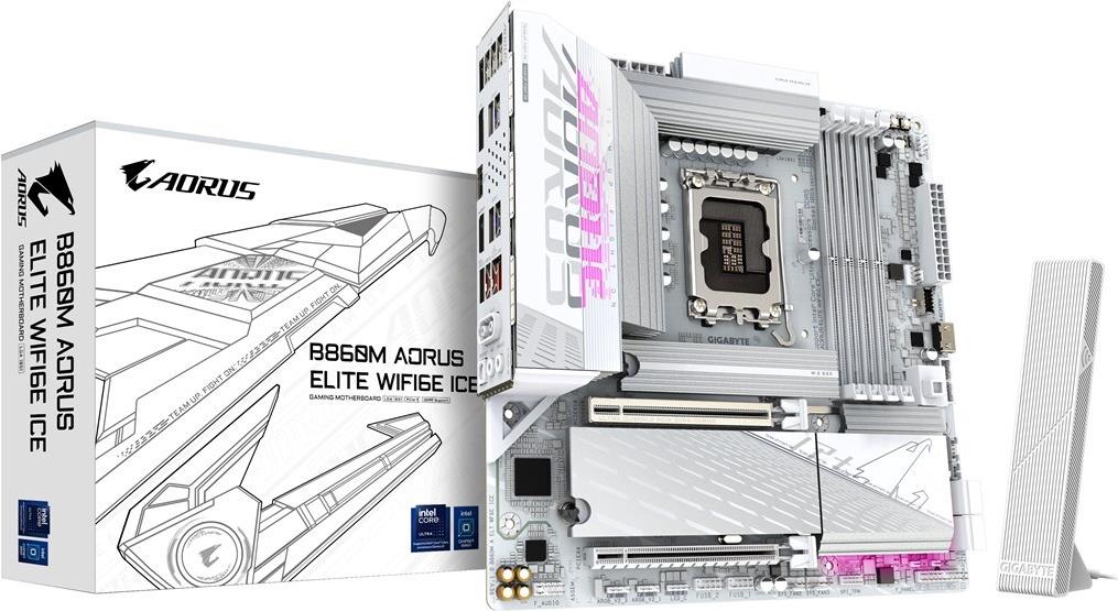 Gigabyte MB GBT Intel 1851 B860M A ELT WF6E ICE - Micro/Mini/Flex-ATX - USB 3.2 (B860M A ELT WF6E ICE)