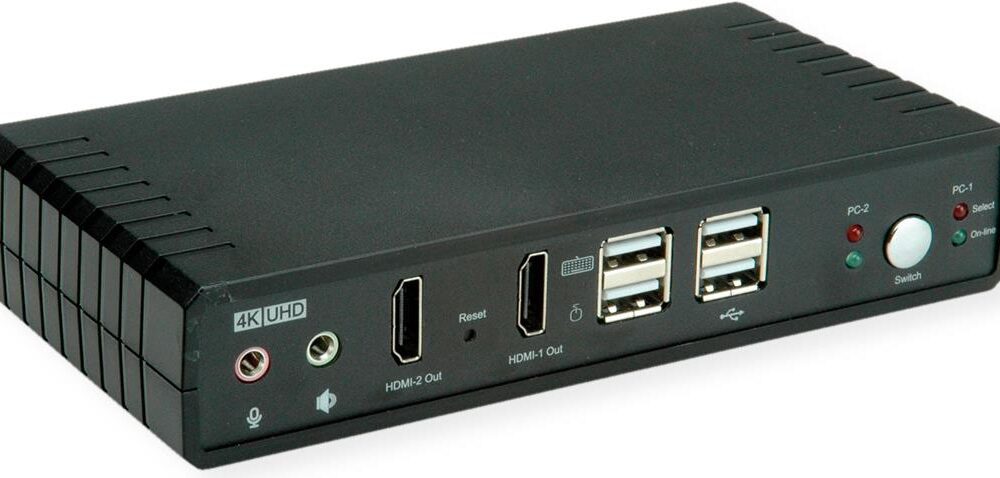 ROLINE KVM Switch Dual Head 1U-2PCs HDMI 4K60 - KVM-Umschalter (14.01.3047)