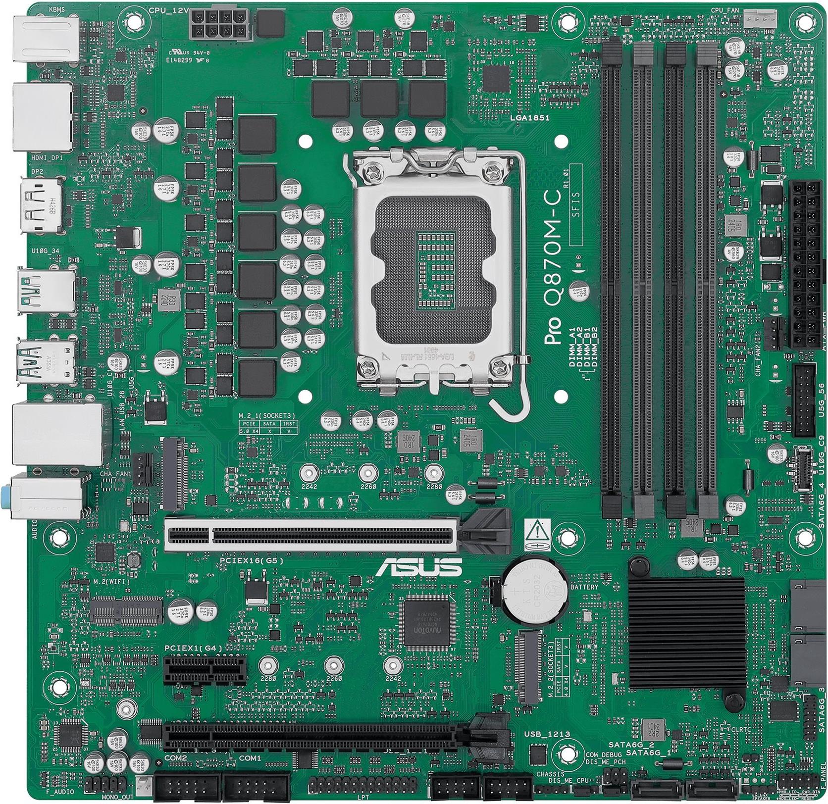 ASUS MB ASUS PRO Q870M-C-CSM (Intel,LGA1851,DDR5,mATX) - Intel Sockel 1851 (Core Ultra 100&200) - Micro/Mini/Flex-ATX (90MB1KEP-M0EAYC)