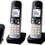 Panasonic KX-TG6824 - Schnurlostelefon - Anrufbeantworter mit Rufnummernanzeige - DECT - Schwarz + 3 zusätzliche Handsets (KX-TG6824GB)