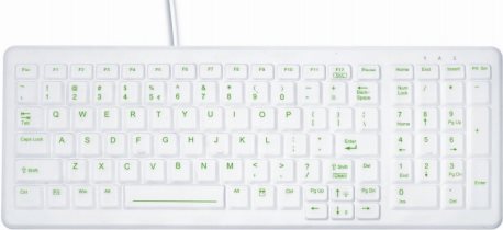 Tast Active Key AK-C7000 Desinfizierbare Hygiene-Tastatur mit Nummernfeld CleanFunction USB weiß (DE) (AK-C7000F-U1-W/GE)