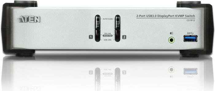 ATEN CS1912 KVMP Switch - KVM-/Audio-/USB-Switch - USB - 2 x KVM/Audio/USB - 1 lokaler Benutzer - Desktop (CS1912-AT-G)