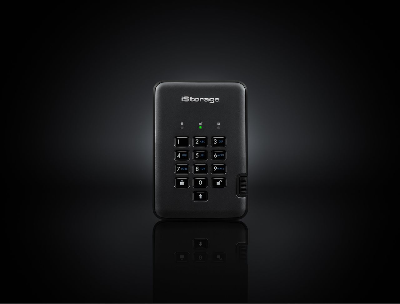 iStorage diskAshur Pro 2 - Festplatte - verschlüsselt - 1TB - extern (tragbar) - USB 3,1 - FIPS 197 - FIPS 140-2 Level 3, 256-bit AES-XTS (IS-DAP2-256-1000-C-G)