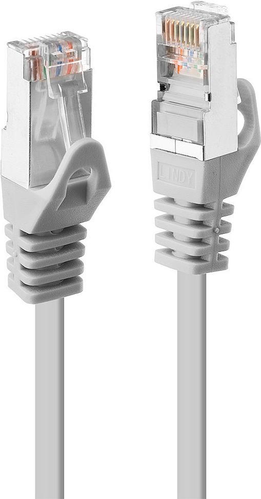 Lindy - Patch-Kabel - RJ-45 (M) bis RJ-45 (M) - 3,0m - Foiled Unshielded Twisted Pair (F/UTP) - CAT 5e - geformt, ohne Haken, verseilt - Grau (Packung mit 50) (48338)