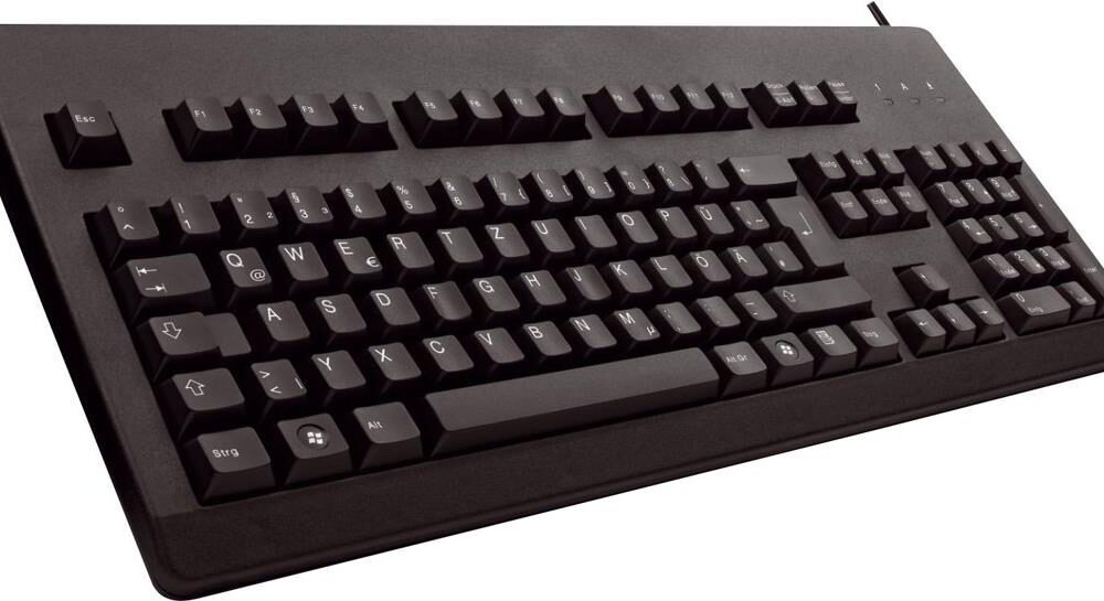 CHERRY G80-3000 - Tastatur - PS/2, USB - USA - Tastenschalter: CHERRY MX Brown - Schwarz (G80-3000LXCEU-2)