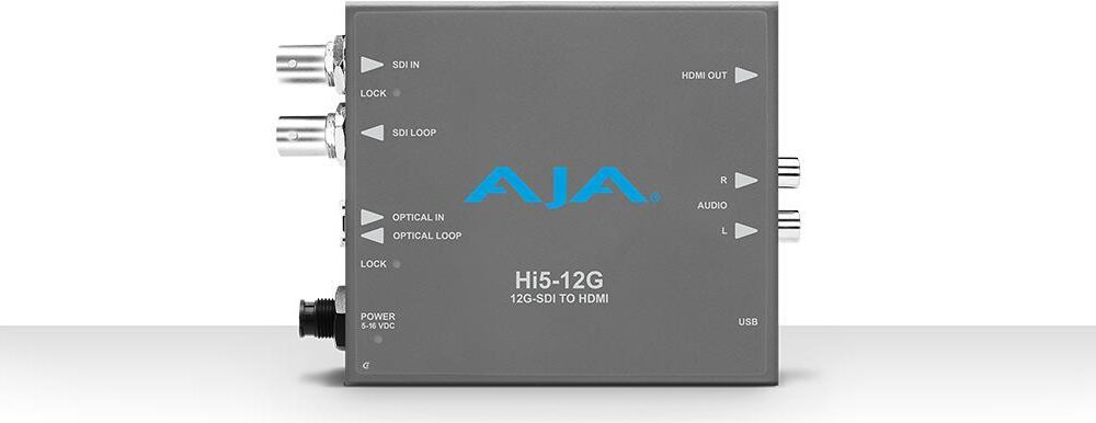 AJA Hi5-12G - Aktiver Videokonverter - Grau - 4096 x 2160 - - - 480i,576i,720p,1080i,1080p,2160p - BNC - HDMI + RCA (Hi5-12G)