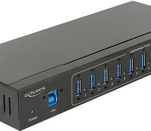 DeLock External Industry Hub 10 x USB 3.0 Type-A with 20 kV ESD protection - Hub - 10 x SuperSpeed USB 3.0 - an DIN-Schiene montierbar, wandmontierbar - Gleichstrom