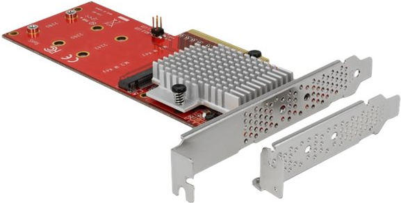 DeLOCK PCI Express Card > 2 x internal M.2 - Schnittstellenadapter - M.2 Card Low-Profile - PCIe 3.0 x8 (90305)