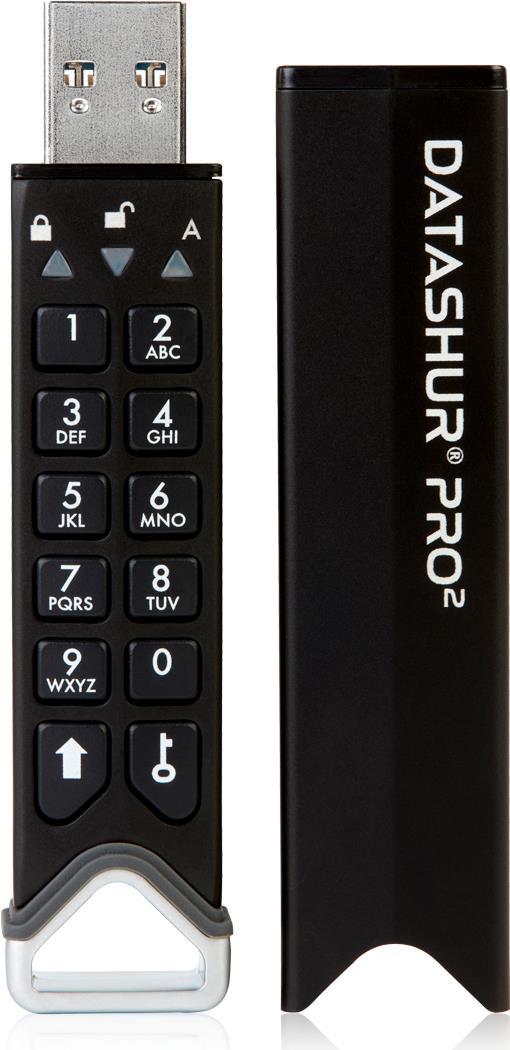 iStorage datAshur Pro2 - USB-Flash-Laufwerk - verschlüsselt - 128 GB - USB 3.2 Gen 1 - FIPS 140-2 Level 3