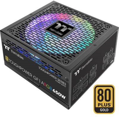 Thermaltake ToughPower GF1 ARGB 650W - TT Premium Edition - Stromversorgung (intern) - ATX12V - 80 PLUS Gold - 650 Watt - aktive PFC (PS-TPD-0650F3FAGE-1)