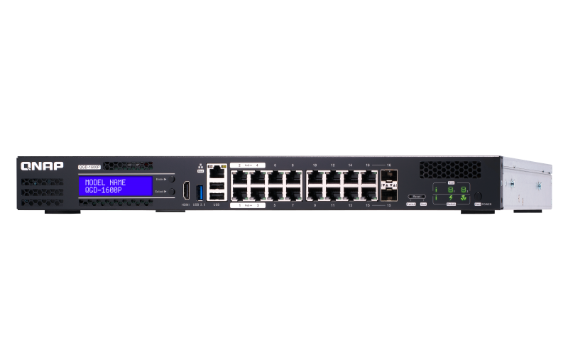 QNAP QGD-1600P Managed Gigabit Ethernet (10/100/1000) Schwarz - Grau Power over Ethernet (PoE) (QGD-1600P-4G)