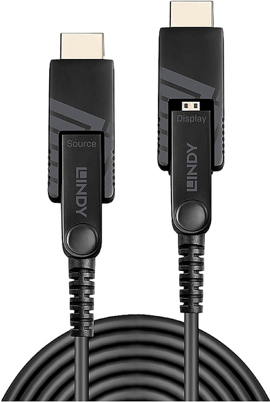 Lindy - HDMI mit Ethernet Kabelset - mikro HDMI (M) bis mikro HDMI (M) - 70,0m - Hybrid Kupfer/Kohlefaser - Schwarz - 4K Unterstützung (38325)