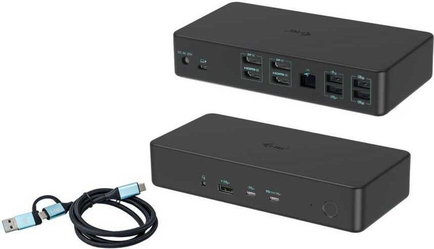 i-Tec - Dockingstation - für Notebook, Tablet - USB-C / Thunderbolt 3 / USB3.0 - 2 x DP, 2 x HDMI - 1GbE - 100 Watt - Europa (CADUAL4KDOCKPD2)