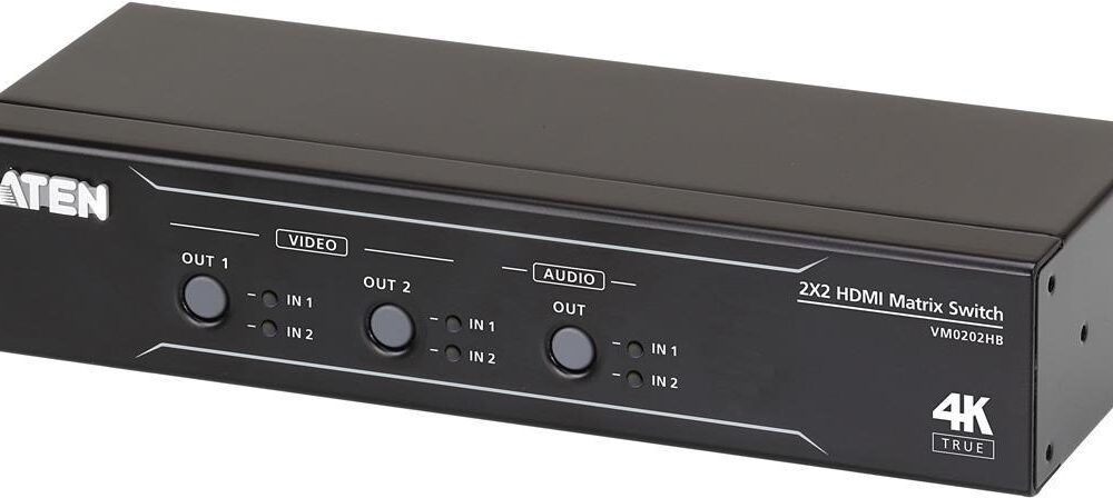 ATEN VM0202HB 2 x 2 - Video/Audio-Schalter - Desktop, an Rack montierbar