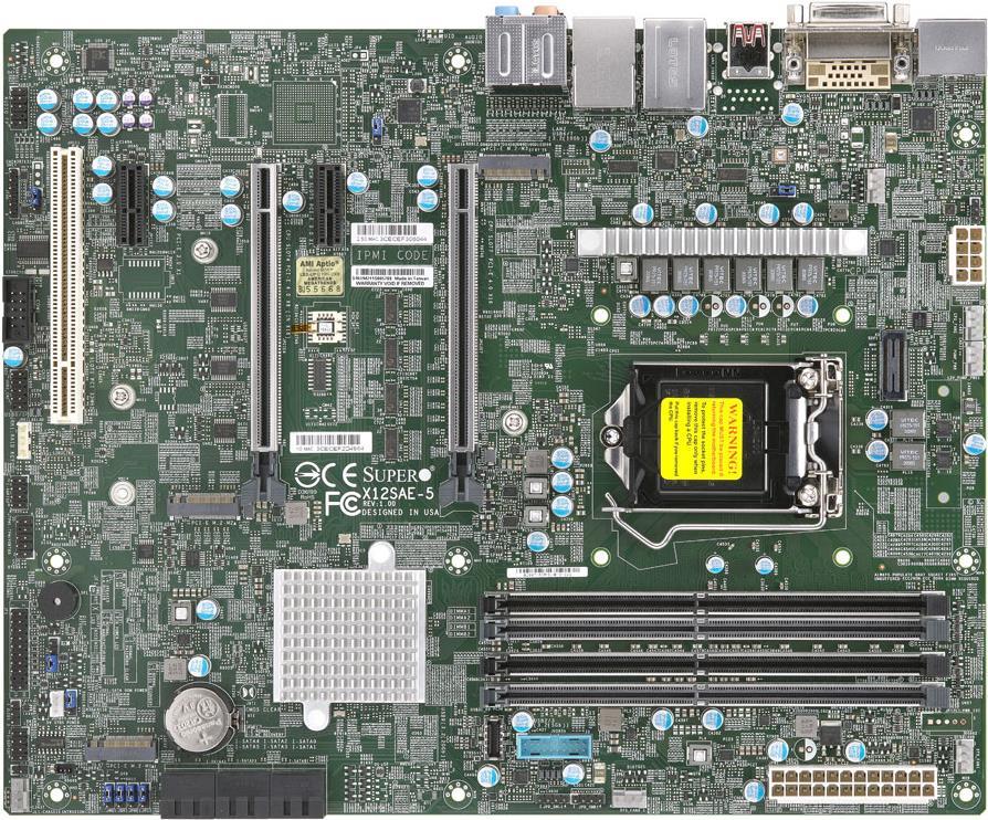 Super Micro SUPERMICRO X12SAE-5 - Motherboard - ATX - LGA1200-Sockel - W580 Chipsatz - USB 3,2 Gen 1, USB 3,2 Gen 2, USB-C Gen 2x2 - Gigabit LAN, 2,5 Gigabit LAN - Onboard-Grafik (CPU erforderlich) - HD Audio (MBD-X12SAE-5-B)
