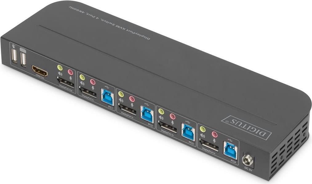 DIGITUS - KVM-/Audio-Switch - 4 x KVM/Audio - 1 lokaler Benutzer - Desktop