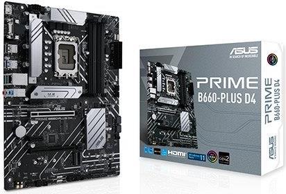 ASUS PRIME B660-PLUS D4 - Motherboard - ATX - LGA1700-Sockel - B660 Chipsatz - USB 3,2 Gen 1, USB 3,2 Gen 2, USB-C Gen 2x2 - 2,5 Gigabit LAN - Onboard-Grafik (CPU erforderlich) - HD Audio (8-Kanal) (90MB18X0-M1EAY0)