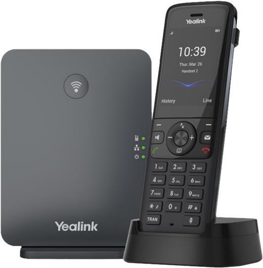 Yealink W78P - Schnurloses VoIP-Telefon - mit Bluetooth-Schnittstelle mit Rufnummernanzeige - 1900 MHz - DECT - dreiweg Anruffunktion - SIP, SIP v2, RTCP-XR, VQ-RTCPXR - 10 Leitungen - Schwarz, Classic Gray (1302026)