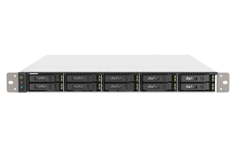 QNAP TS-h1090FU - NAS-Server - 10 Schächte - Rack - einbaufähig - SATA 6Gb/s / PCIe (NVMe) / U.2 - RAID 0, 1, 5, 6, 10, 50, JBOD, 60 - RAM 256GB - 25 Gigabit Ethernet / 2,5 Gigabit Ethernet - iSCSI Support - 1U (TS-H1090FU-7302P-256G)