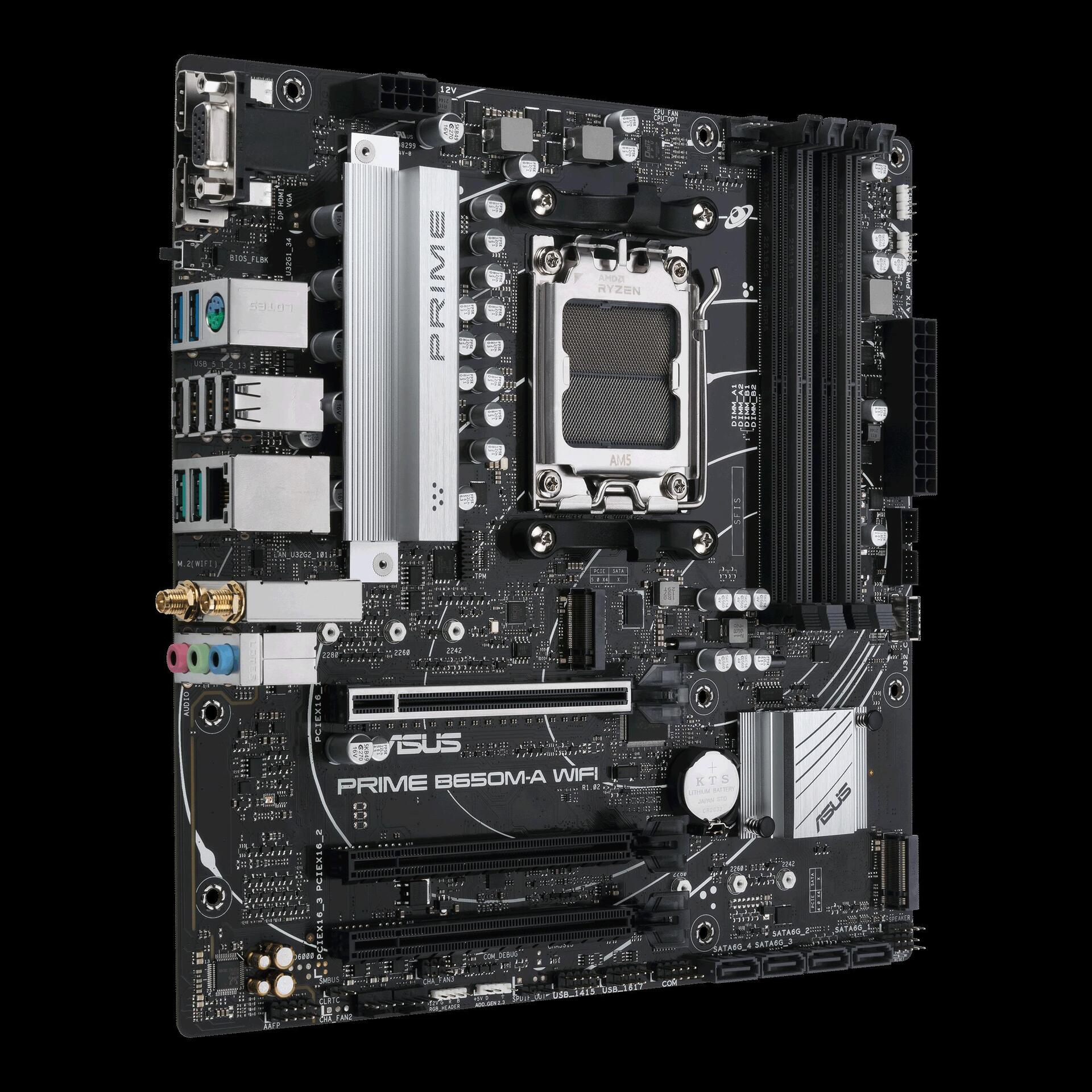 ASUS Prime B650M-A-CSM - Motherboard - Sockel AMD AM5 - H610 Chipsatz - Onboard-Grafik (CPU erforderlich) - HD Audio (8-Kanal) (90MB1C10-M0EAYC)