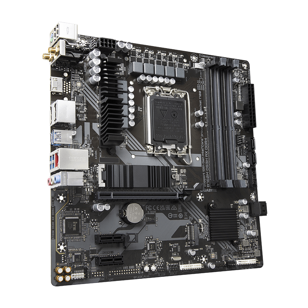 Gigabyte B760M DS3H AX DDR4 - 1.X - Motherboard - micro ATX - LGA1700-Sockel - B760 Chipsatz - USB-C 3,2 Gen2, USB 3,2 Gen 1 - 2,5 Gigabit LAN, Wi-Fi 6E, Bluetooth - Onboard-Grafik (CPU erforderlich) - HD Audio (8-Kanal) (B760M DS3H AX DDR4)