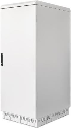 INTELLINET Industrieller IP55 48,30cm (19") Netzwerkschrank mit integrierten Lüftern, 27 HE 800 mm Tiefe, Kühleinheit mit vier Lüftern im Dach integriert, staub- und wasserdichtes Gehäuse, montiert, lichtgrau RAL7035 (716130)