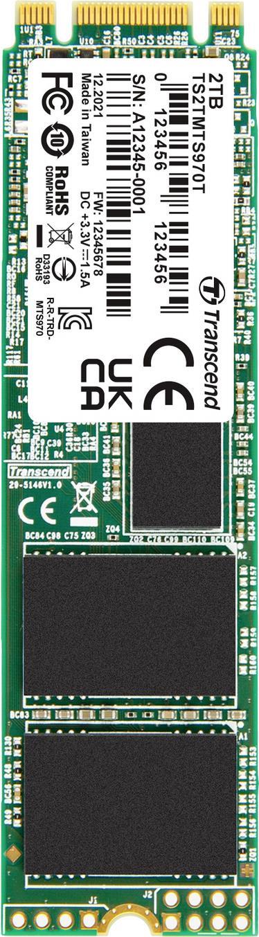 Transcend MTS970T. SSD Speicherkapazität: 2000 GB, SSD-Formfaktor: M.2, Lesegeschwindigkeit: 560 MB/s, Schreibgeschwindigkeit: 520 MB/s, Datenübertragungsrate: 6 Gbit/s, Komponente für: PC/Notebook (TS2TMTS970T)