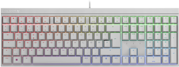 CHERRY MX 2,0S - Tastatur - Hintergrundbeleuchtung - USB - QWERTZ - Deutsch - Tastenschalter: CHERRY MX Red - weiß (G80-3821LYADE-0)