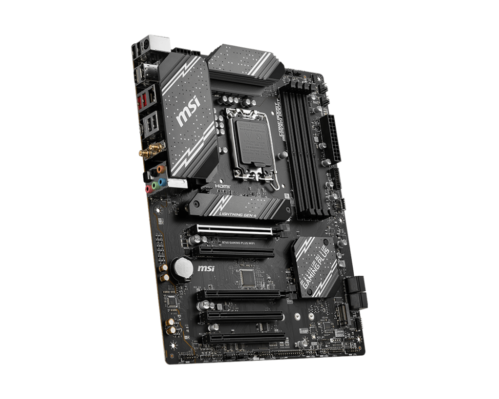 MSI B760 GAMING PLUS WIFI - Motherboard - ATX - LGA1700-Sockel - B760 Chipsatz - USB 3,2 Gen 1, USB 3,2 Gen 2, USB-C 3,2 Gen2 - 2,5 Gigabit LAN, Bluetooth, Wi-Fi - Onboard-Grafik (CPU erforderlich) - HD Audio (8-Kanal) (7D98-007R)