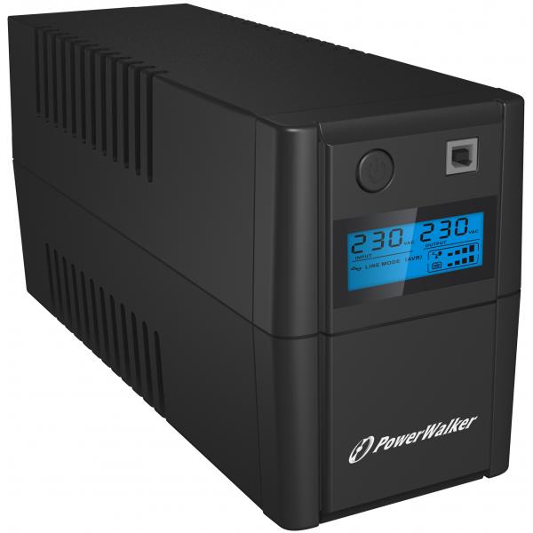 PowerWalker VI 850 SHL Schuko gruppo di continuità [UPS] A linea interattiva 0,85 kVA 480 W 2 presa[e] AC (VI 850 SHL UPS 850VA/480W - Line-Interactive with 2x - Schuko outlet - Warranty: 24M)