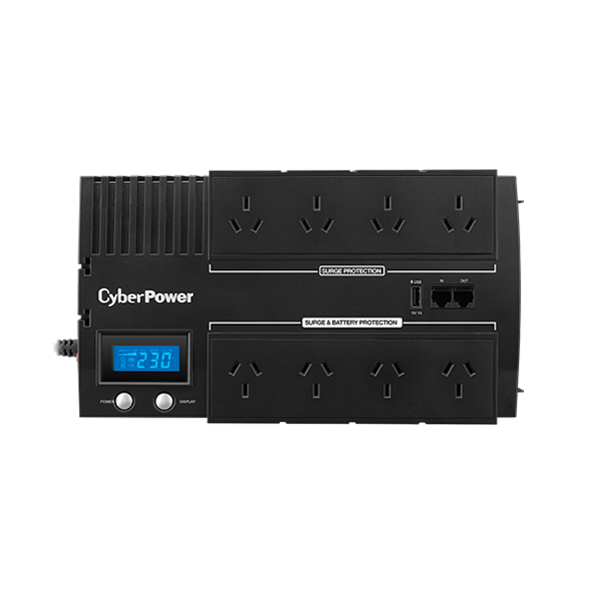 CyberPower BR1200ELCD gruppo di continuità [UPS] A linea interattiva 1,2 kVA 720 W 8 presa[e] AC (CYBERPOWER BR1200ELCD-UK Line-Interactive UPS 1200VA/720W AVR GreenPower Energy Saving Technology LCD USB UK Outlet type [2Years warranty])