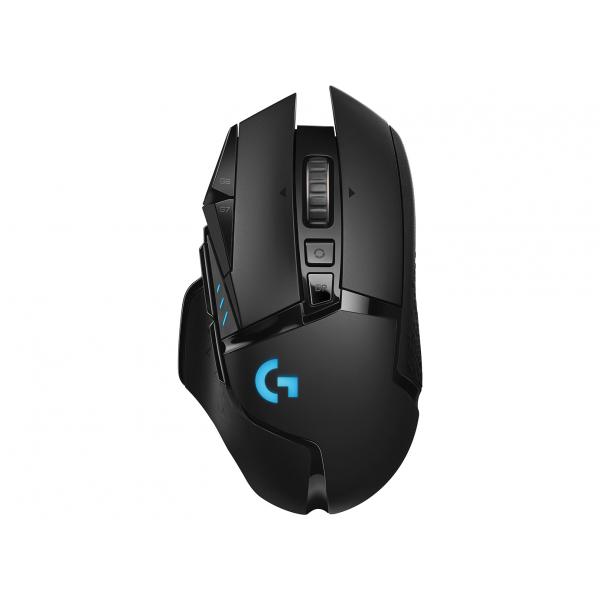 Logitech G502 LIGHTSPEED Wireless/Wired RGB Gaming Mouse, HERO 25K sensor, 25600 DPI, PTFE Feet, Adjustable Weights, Black
