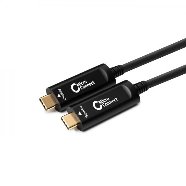 Microconnect USB3.1CC10OP cavo USB USB 3.2 Gen 1 [3.1 Gen 1] 10 m USB C Nero (Premium Optic USB-C, 10m - Supporting 4K60Hz, Only - Video, not charging - Warranty: 300M)