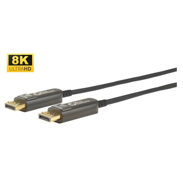 Microconnect DP-MMG-1500V1.4OP cavo DisplayPort 15 m Nero (Premium Optic DP 1.4 Cable 15m - DP 1.4 8K 60Hz,32.4Gbps - Support: YUV4:4:4, EDID/HDCP2.2 - Warranty: 300M)
