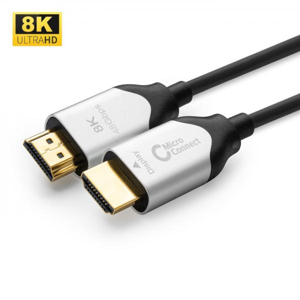 Microconnect HDM191915V2.1OP cavo HDMI 15 m HDMI tipo A [Standard] Nero (Premium Ultra High Speed - Active Optic HDMI 2.1 8K - Cable 15m HDMI 2.1 8K 60Hz, 48Gbps Support: YUV4:4:4, EDID/HDCP2.2/HDR/ARC - Warranty: 300M)