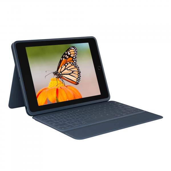 Logitech 920-009658 tastiera per dispositivo mobile QWERTY Inglese UK Smart Connector Blu (Logitech Rugged Combo 3 - Keyboard and folio case - Apple Smart connector - UK - classic blue) - Versione UK