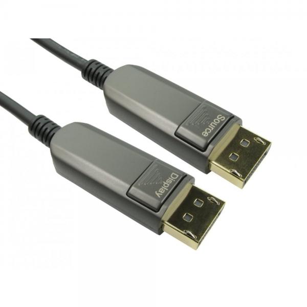 Cables Direct AOCDP-020 cavo DisplayPort 20 m Nero, Grigio (20m DisplayPort 1.4 Active Optical Cable)