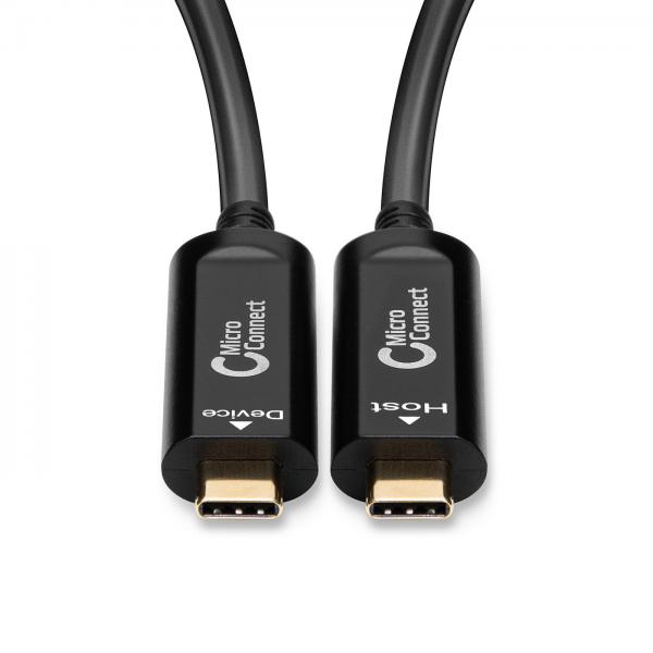 Microconnect MC-USB3.1CC10OP cavo USB USB 3.2 Gen 2 [3.1 Gen 2] 10 m USB C Nero (Premium Optic fiber USB-C 3.2 - Gen 2 cable 10m Provide 5V - 900mA to Device/Camera etc. - Warranty: 36M)