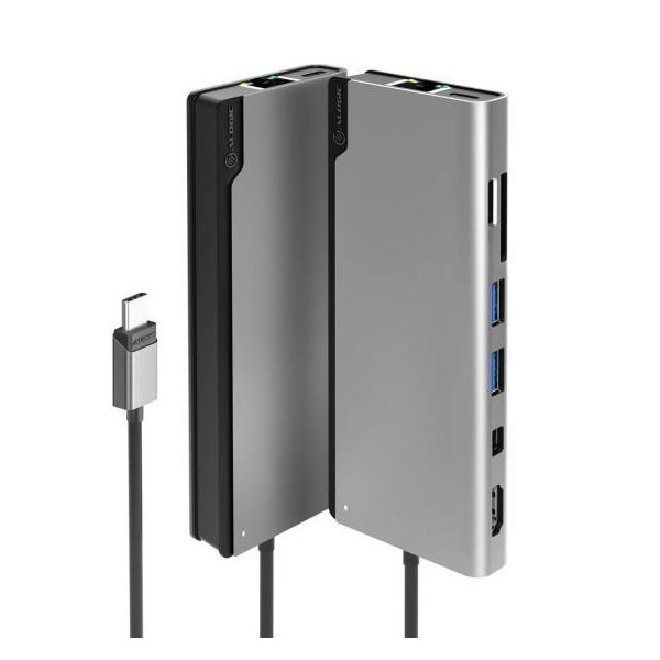 ALOGIC ULDPLSV2-SGR replicatore di porte e docking station per laptop Cablato USB 3.2 Gen 1 [3.1 Gen 1] Type-C Nero, Grigio (ALOGIC USB-C Ultra Dock PLUS Gen 2 wit)